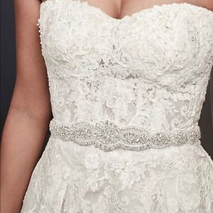 David’s Bridal Graduated Scallops Beaded Satin Sash